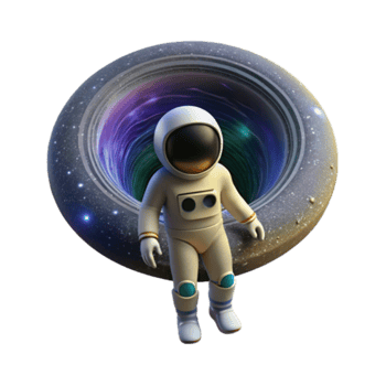 3D Render Astronaut at Wormhole Space Background Illustration png