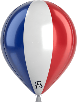 Red White Blue Balloon Inspired by France Flag Clipart. . png