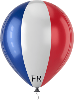 Tricolor France Balloon Clipart for Party Decorations. . png