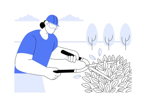 Gardener service isolated cartoon illustrations. vector
