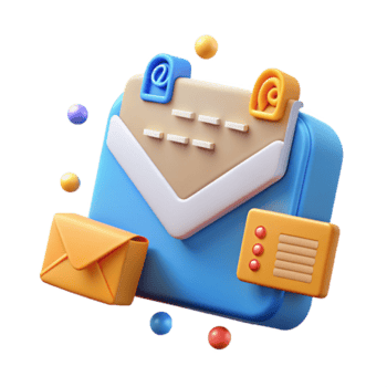 3D Render of Email Communication System, Digital Messaging, Inbox, Email Icon, Communication, Message, Online Communication, Digital Post, Electronic Mail, Mail Service png