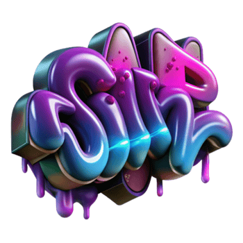 3D Glossy Graffiti Art Drip Effect Sin Text Illustration png