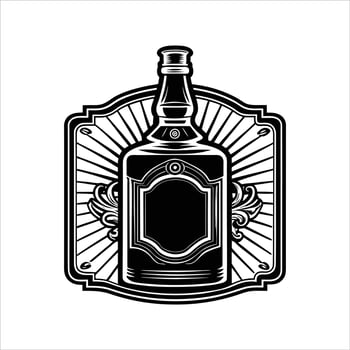 Whiskey Bottle Outline vector