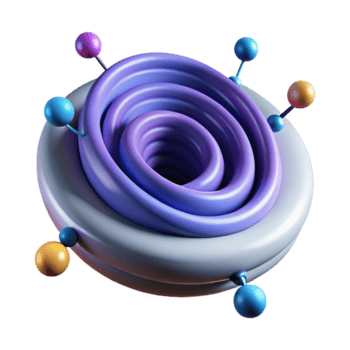 Abstract 3D Render of a Colorful Swirling Vortex with Spheres png