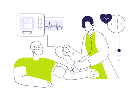 Hypertension control abstract concept illustration. vector