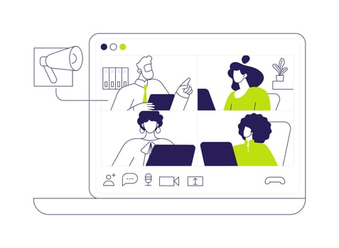 Videoconference chat abstract concept illustration. vector