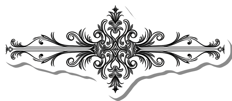Elegant Black And White Floral Design Ornament png