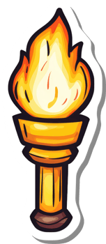 A Flaming Torch Stands Tall On A Column Base png