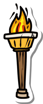 A Cartoon Illustration Of A Burning Torch png