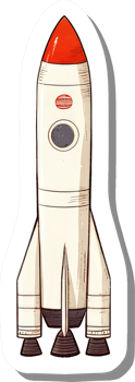 A Retro Style Rocket Ship Ready For Launch png