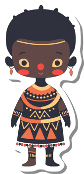 African Child Wearing Traditional Clothing png