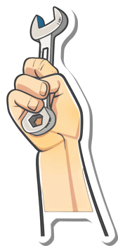 A hand firmly grips a wrench a tool of repair png