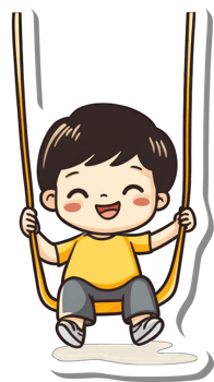 Happy Boy Enjoying A Swing Ride Outdoors png