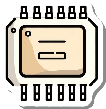 A simplified illustration of a microchip computer processor png
