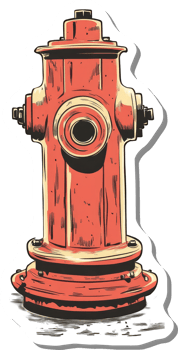A Vintage Red Fire Hydrant Illustration png