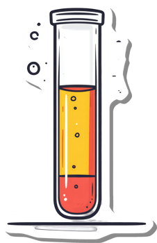 Test tube with layered liquids a science experiment png
