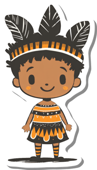 Adorable Child Wearing Traditional Indigenous Attire png