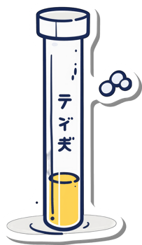 Test tube illustration with yellow liquid and bubbles png