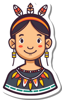 A Cartoon Illustration Of A Native American Girl png