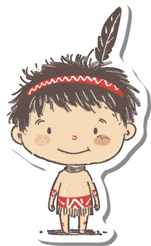 A happy young native boy wearing traditional attire png