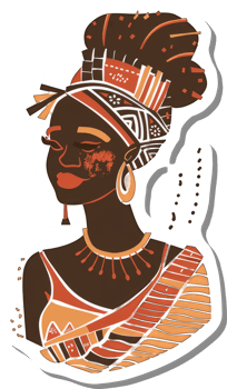 African Woman Portrait in Traditional Attire png
