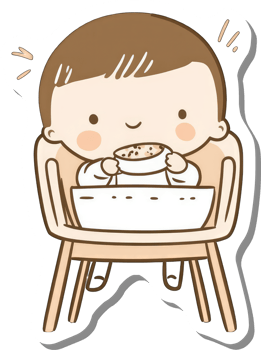 Happy Baby Eating Food In High Chair png