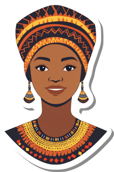 African Woman Wearing Traditional Headwear And Jewelry png