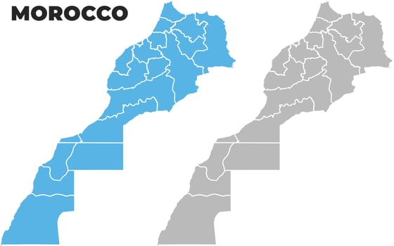 Morocco simple maps flat illustration vector