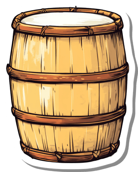 Wooden Barrel Filled With Creamy Liquid png