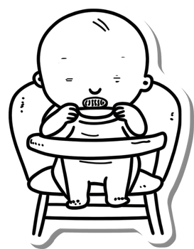 Baby Eating Food In High Chair png