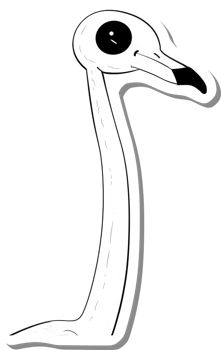 A stylized illustration of an ostrich head and neck png