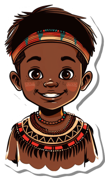Happy African Boy Wearing Traditional Clothing png