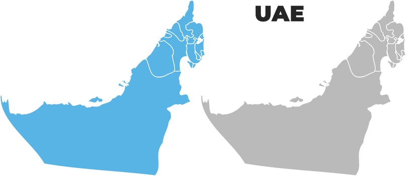 United Arab Emirates simple maps flat illustration vector