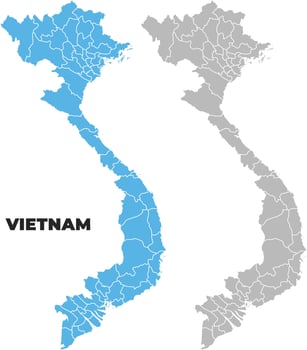 Vietnam simple maps flat illustration vector