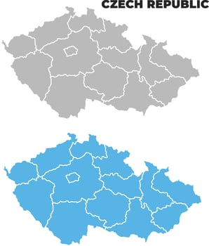 Czech Republic simple maps flat illustration vector