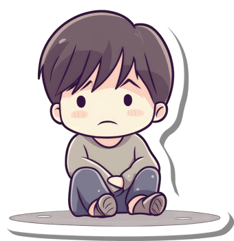 Sad Anime Boy Sitting Ground Feeling Downcast png