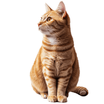 Adorable orange tabby cat sitting gracefully isolated on Transparent background, orange tabby cats isolated on background png