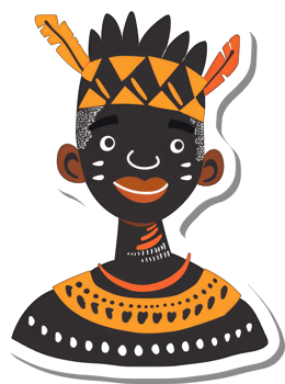 African Child Portrait Adorned With Tribal Regalia png