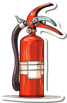 Red Fire Extinguisher with Unique Nozzle Design png