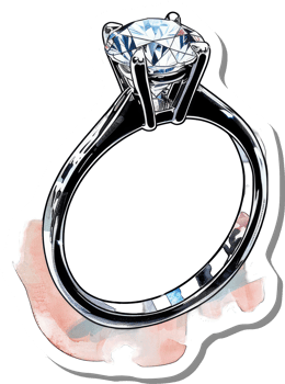 A Solitary Diamond Engagement Ring Gleaming Brightly png