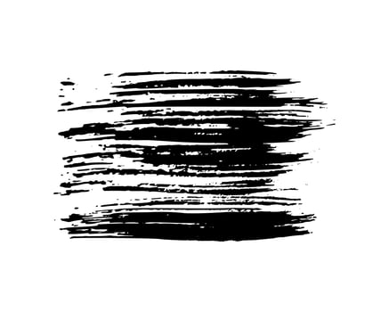Black brush stroke. Hand drawn ink spot isolated on white background vector
