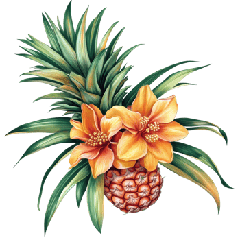 Beautiful pineapple blossom with vibrant yellow flowers on a white background showcasing natural elegance, image pineapple blossom on white background file on white background png