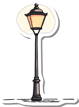 A Classic Style Illuminated Street Lamp Post png