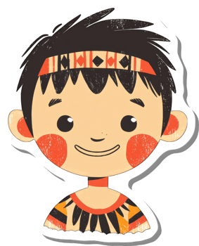 Happy Indigenous Boy Wearing Traditional Clothing png