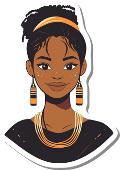 Portrait of a Young Black Woman with Traditional Adornments png