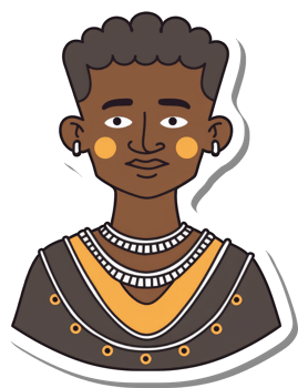African Young Man Portrait Wearing Traditional Clothing png