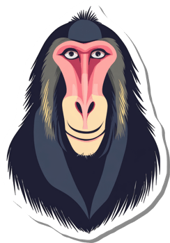 A stylized illustration of a Japanese macaque png