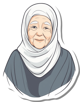 Smiling Elderly Woman Wearing A White Hijab png