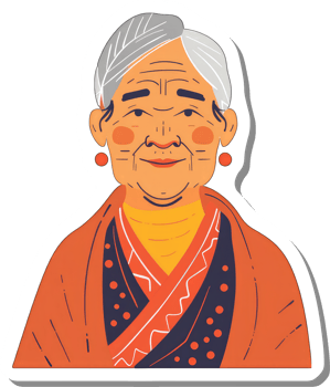 Portrait of an Elderly Woman in Traditional Clothing png