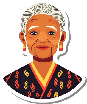 A Portrait of an Elderly Woman in Traditional Attire png
